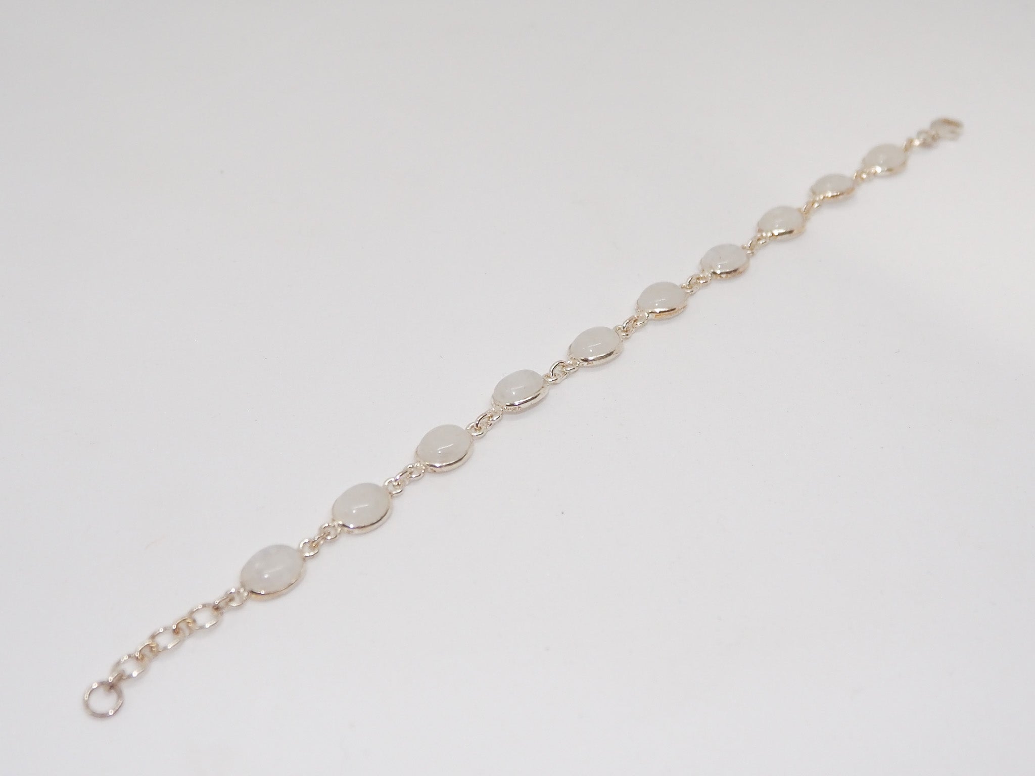 Rainbow Moonstone Sterling Silver Bracelet