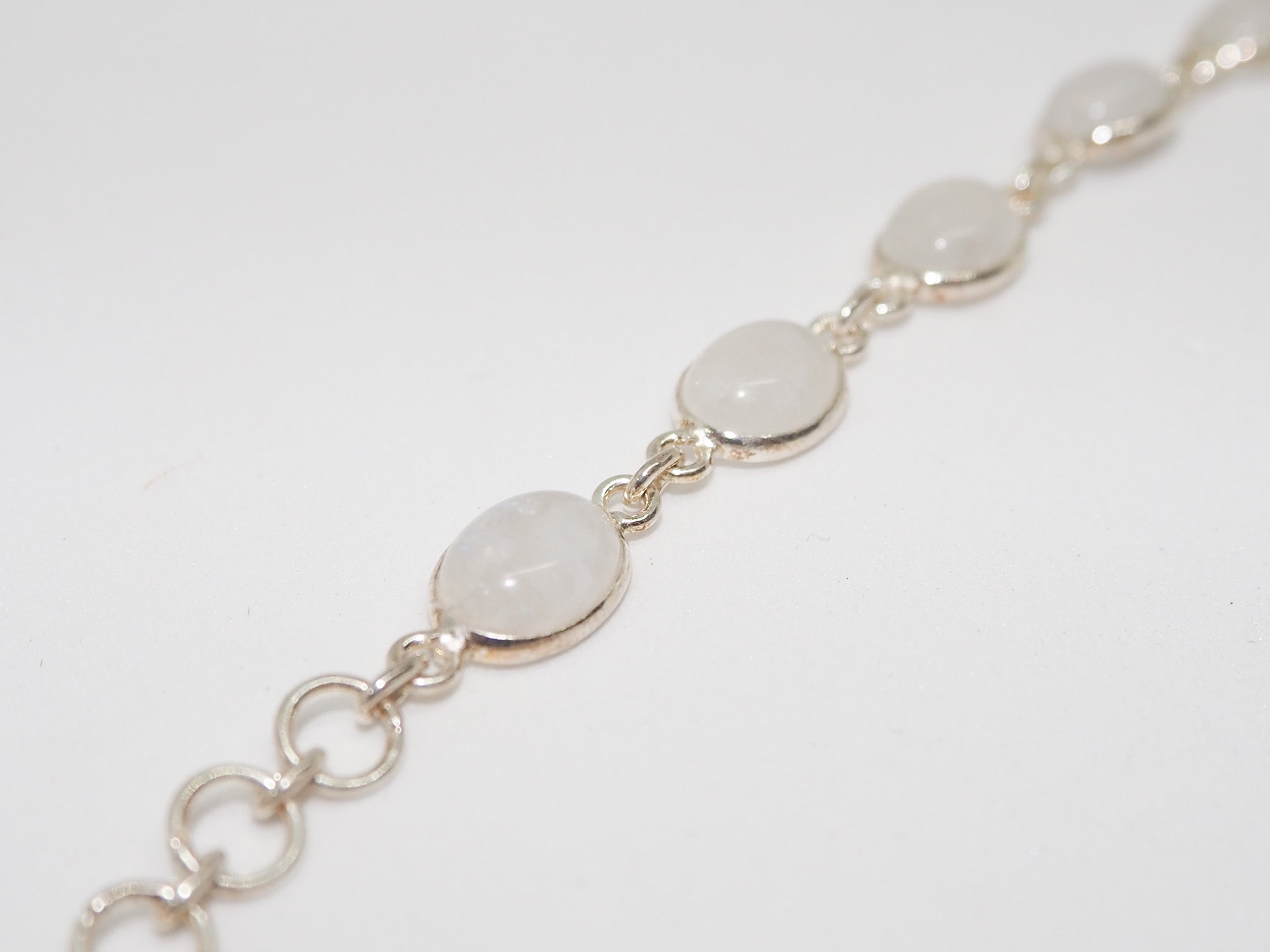 Rainbow Moonstone Sterling Silver Bracelet