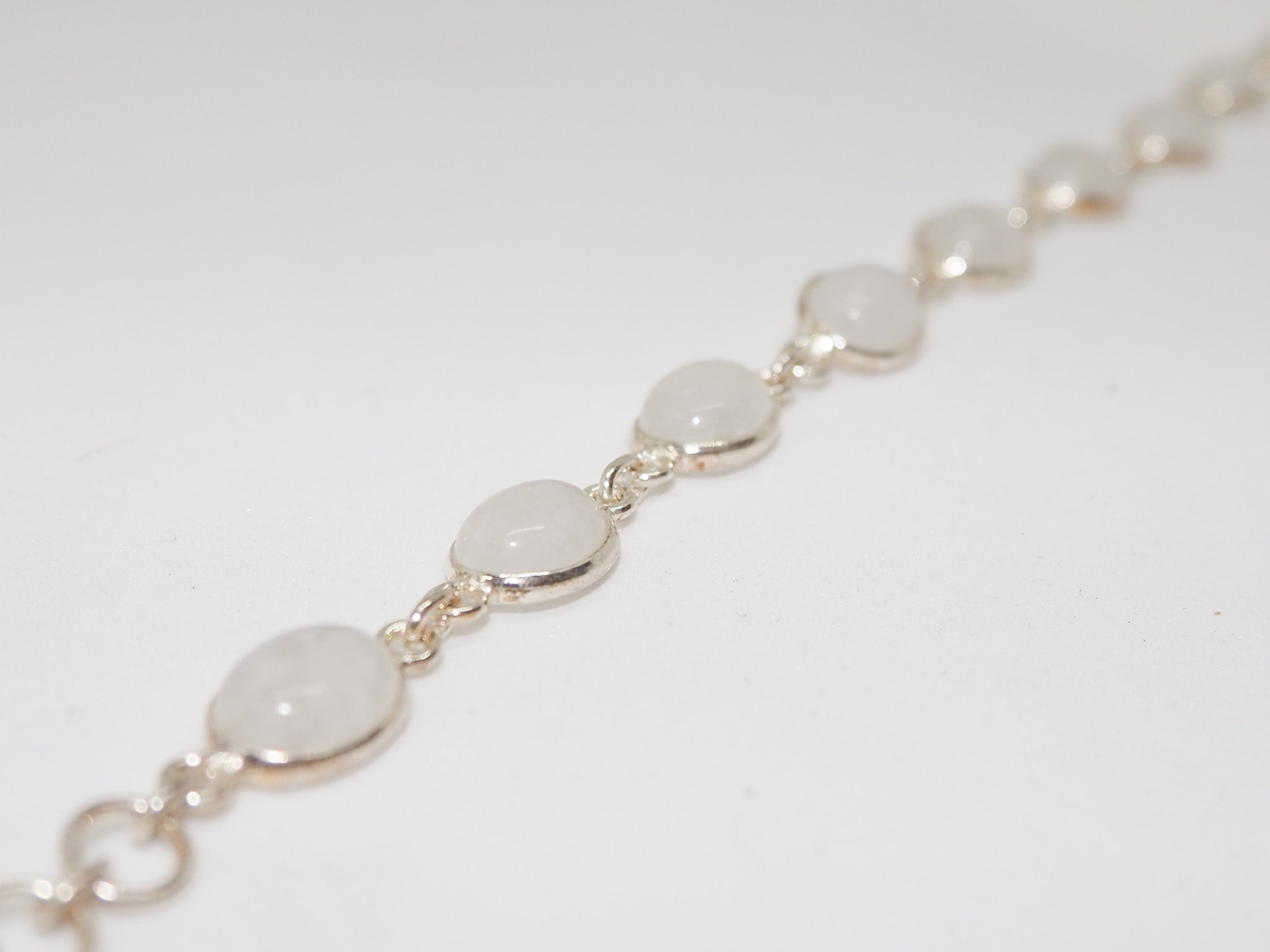 Rainbow Moonstone Sterling Silver Bracelet